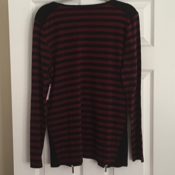 MICHAEL Michael Kors Striped - size L - wine berry & black - Picture 2 of 6
